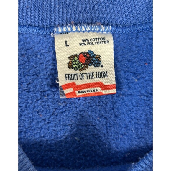 VTG Alaska Sweatshirt Blue Polar Bear Cub 90s Size L Made In USA - Picture 11 of 11